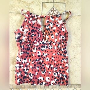 Kona Sol Animal Print Bathing Suit Top